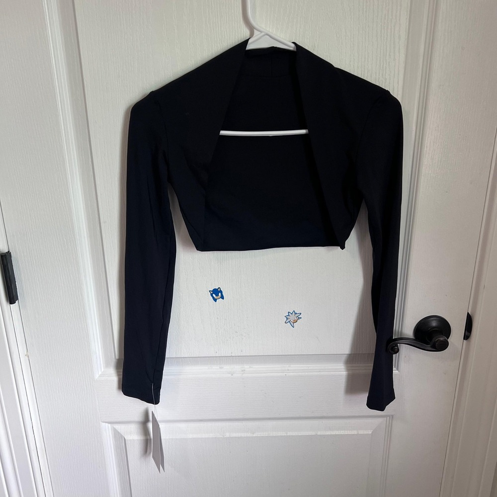Black Women's Cropped Shrug - Brand Not Visible